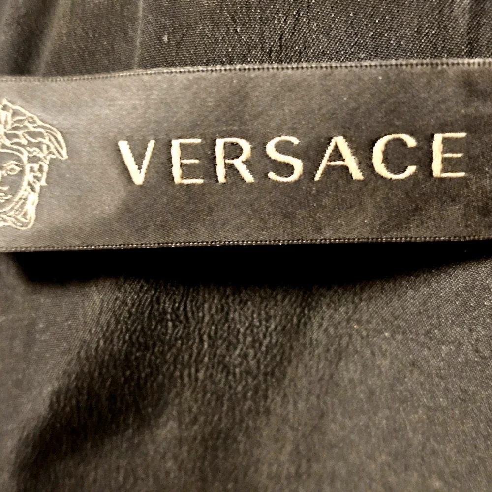 Authentic Versace Runway Pinstripe Cutout Side Slit Asymmetrical Dress - Picture 8 of 11